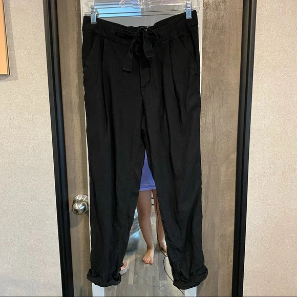 Free People Linen Tie Waist Pants - Picture 1 of 5